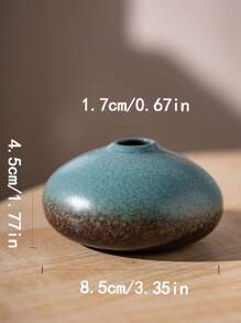 1pc Ceramic Vase Decor, Suitable For Living Room Floral Arrangement, Hotel Lobby Decoration, TV Stand, Bookshelf Flower Holder, Dining Table Centerpiece, Office Fresh Flower Display, Retro Dry Flower Vase