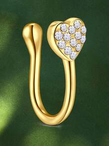 CIZME Fake Nose Ring Multi-Style Nose Rings Butterfly Heart Star Flower CZ African Nose Cuffs Golden/Silvery Golden Faux Septum Nose Rings Clip On Nose Jewelry For Woman Non Pierced Jewelry - Fake Nose Ring - View 41