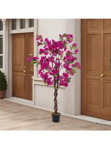 Living And Home Artificial Bougainvillea Blossom Tree In Pot For Decoration - Red 150cm - View 11
