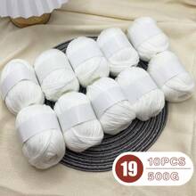 10 piezas Hilo de mezcla de seda de lujo [Aproximadamente 500g/10 Bolas por paquete] Hilo tejido suave y amigable con la piel de lana y cachemir - Adecuado para suéteres, bufandas, sombreros, mantas para bebés, cárdigans y chaquetas | Disponible en varios colores y multicolor