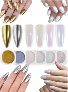 Nail Glitter Powder - Range 1 - With 4 Aurora 2 Mirror - View 1