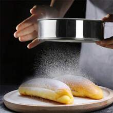 1pc 不锈钢面粉筛网 过滤网 家用烘焙超细漏米粉面面粉筛 锣小筛