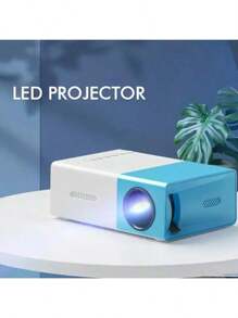 ZZPQVT Mini Projector, Miracast Version, Micro Home Cinema, Classic Power Supply, Old Movie Viewing, Support 20-80 Inches, Compatible With USB/AV/TF/Smartphone, USB Powered, Holiday Gift - Blue and White - View 5