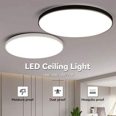 220V LED Ceiling Light, Dimmable, Infrared Remote Control, Large Size, Modern Minimalist Design, Suitable For Bedroom, Kitchen, Living Room, Dining Room, Staircase, Closet, Attic, Hallway, Entryway, Dressing Room, Cabin, Shop, Cafe, Restaurant, Villa, Bar