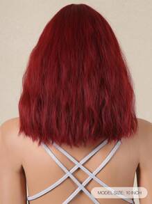 Peluca de estilo con flequillo, de 16 pulgadas, de color rojo vino, de largo medio, con apariencia natural y resistente al calor para uso diario. Peluca tejida de cabello sintético, de estilo elegante, resistente al calor, para uso cotidiano.