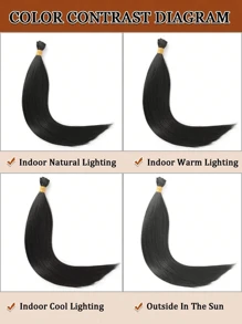 3 Bundles 14~26 Inch Black Yaki Traight Bundles Extensions, Yaki Bundles Natural Black Yaki Straight Synthetic Hair Extensions For Women DIY Hairstyle