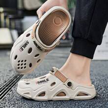2025 New Summer Men's Slip-On Sandals, Open-Toe Breathable Waterproof Slippers For Driving, Beach Use - Khaki - View 3