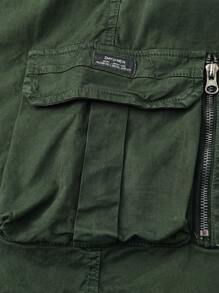 Cargo Tactical Short Pants Men Fashion Jogger Multi Pocket Shorts Men Casual Outdoor Short Cargo Pants - 軍綠色 - 查看 5