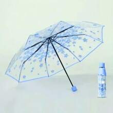 665 - Guarda Chuva Transparente Estampa Flor de Cerejeira