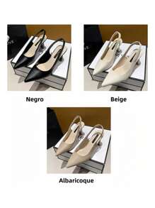 Sandalias De Tacón Puntiagudo A La Moda - Albaricoque - Ver 10