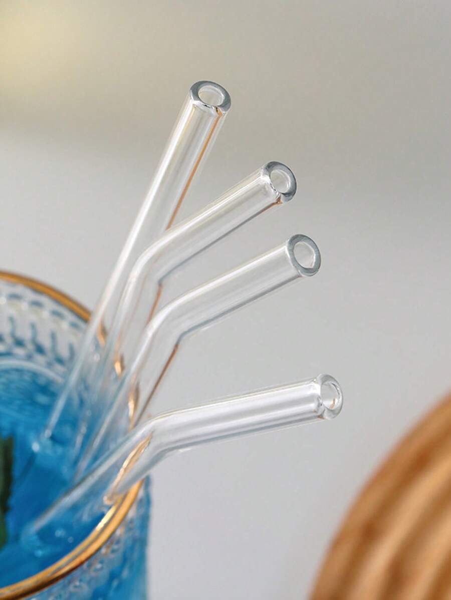 1/5 件可重复使用玻璃吸管，透明实用吸管，适用于 20/30/32 盎司平底冰沙吸管，适用于咖啡、茶、果汁、奶昔