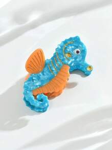 1pc Women's New Acetate Ocean Animal Seahorse Design Small Boutique Hair Clip