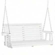2-Seater Hanging Porch Swing, Outdoor Patio Swing Chair Seat