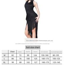 女士拉丁舞裙比赛裙亮片流苏拉丁舞裙不对称流苏裙舞台表演裙 - 彩色 - 查看 12