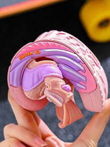 1 双女童粉色沙滩凉鞋，夏季休闲室内防滑儿童拖鞋