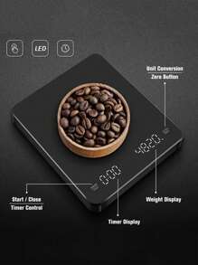 [最佳礼物][带计时器][防水]1 件多功能厨房电子秤数字咖啡秤，高精度厨房烹饪秤，意大利手持式咖啡秤，用于冲泡和滴滤咖啡的咖啡秤，3kg/0.1g 浓缩咖啡秤，带去皮功能