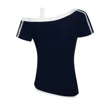 夏季蕾丝拼布字母印花街头性感优雅女式T恤狂欢装