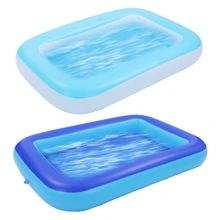 Piscina inflable, piscina rectangular, piscina redonda reforzada de doble capa, para juegos acuáticos en el patio trasero de la casa, jardín, exterior, interior, playa, interacción familiar, celebración de fiestas, apta para mayores de 3 años, regalo de cumpleaños