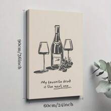1pc Framed Canvas Poster, My Favourite Cocktail Is The Next One Wall Art Canvas Paintings, Ideal Gift For Bedroom Living Room Corridor, Wall Art, Wall Decor, Room Decoration
