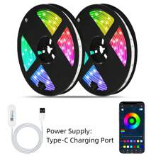 Modern LED Upholstered Bed Frame With Silver Wingback Headboard – Soft PU Leather, Platform Design, Easy Assembly, Ideal For Bedroom, Twin Bed Frame With LED Lights/ Full Bed Frame With LED Lights/ Queen Bed Frame With LED Lights/ Twin Size Bed Frame/ Full Size Bed Frame/ Queen Size Bed Frame, Black/Pink/Beige (USB LED Strip) - 米色 - 查看 10