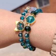 100 piezas de cuentas de cristal de vidrio austríaco AB de 8 mm, accesorios de joyería hechos a mano DIY - chaflán achatado - Ver 4