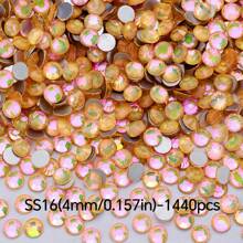 Cristales de ópalo de la serie cristalina - Gemas con piedras de imitación de 2-6.5 mm (0.0787-0.256") para pegar en ropa, decoración del hogar, arte de uñas, regalos de boda, aniversario y manualidades - 1440/288 piezas (Azul zafiro/Verde esmeralda/Amarillo ocaso/Magenta/Rosa intenso)