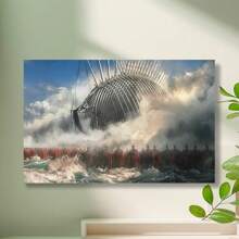 Framed Attack Anime Poster On Titan Family Wall Decor Apartment Decor Wall Posters Poster Decorative Painting Canvas Wall Art Living Room Posters Bedroom Painting Birthday Party Decor, Mother's Day New Year Easter Gift,  Home Living Room Office Wall Decor, Perfect Gift And Wall Decoration - 框架 - 查看 5