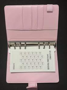 12 coli/48 coli/Set 120 coli/Set Model crocodil roz, 6 găuri, A6, provocare de economisire a banilor, 30 de zile, pagini de reumplere pentru planificator de depozit în dolari/euro, rechizite școlare, înapoi la școală - Multicolor - Vizualizare 12