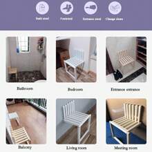 2025-NEW LFIEVO Wall-Mounted Stool Optional Seat Height 35cm42cm The Invisible, Foldable Solid Wood Stool Saves Space And Has A Maximum Load Capacity Of 300 Kg White Wood Color - 影像顏色 - 查看 4
