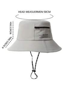 1 件户外可打包速干防水渔夫帽，带零钱袋，男女通用透气户外太阳帽，带口袋 - A - 查看 5