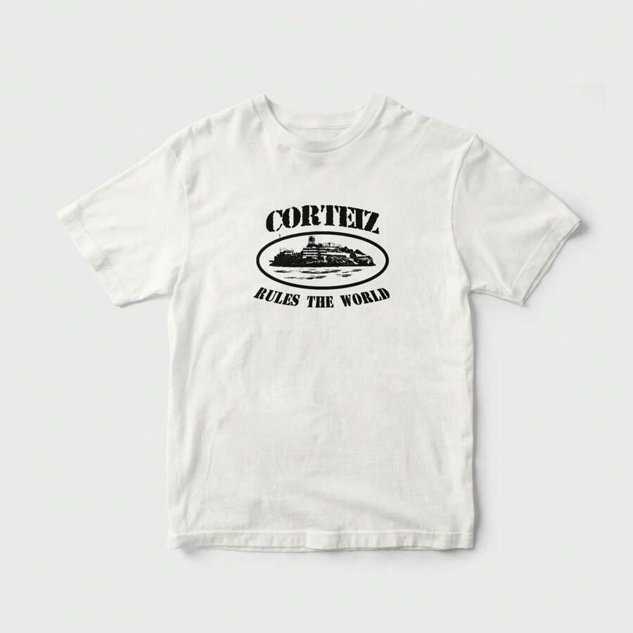 Corteiz Alcatraz Rules Street Men's T-Shirt Unisex 100% Cotton Shirt - 白色 - 查看 1