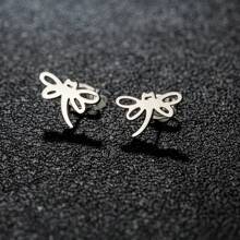 1 Pair Dragonfly Earrings, Casual Daily Wear For Girls, Fashion Jewelry Stainless Steel Cartoon Animal Gift