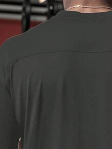 VitaFith Regular Fit Men's Colorful Print Athletically Built Casual Gym Round Neck T-Shirt - Black - View 5