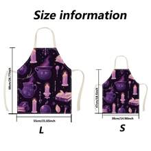 1pc Magical Cauldron And Candlelit Grimoire Apron 3D Pattern Linen Apron For Home Cooking, Kitchen Wear, And Cooking Enthusiasts - Multicolor - View 5