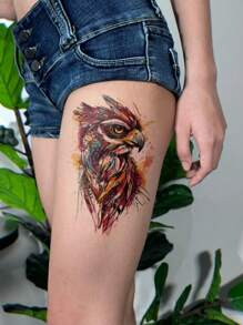 STARTTOOS 7pcs/Set Men Colorful Animal Beast Flame Temporary Tattoo Sticker, Ideal Body Art For Everyday, Party, Holiday Gifts - Large Size Arm, Chest, Back - Multicolor - View 5