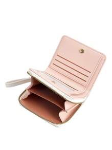 BATSIOE 纯色新款大容量跨境女士钱包女拉链零钱包批发简约奢华女士钱包迷你钱包钱夹小钱包 - 白色 - 查看 6