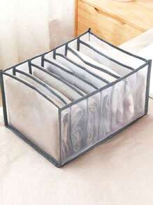 1 pièce grand diviseur de vêtements pour garde-robe, boîte de rangement de 7 armoires, boîte de rangement de tiroir lavable, sac de rangement pliable pour sous-vêtements - Gris - Voir 4