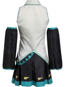 Anime Cosplay Costume Full Set For Women, Top And Skirt Halloween Outfit, Cute Character Dress Up - Gray - 查看 3