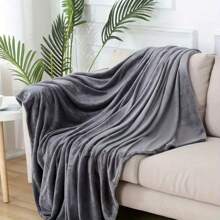 1 Solid Color Soft Comfortable Blanket For All Seasons. - 深灰色 - 查看 4