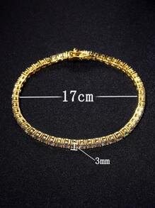 1 件 3 毫米顶级品质嘻哈四爪莫桑石水钻网球链手链，白金 S925 纯银手链，闪亮轻奢高端精致珠宝，适合女性的礼物