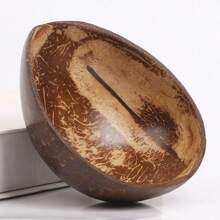 Handmade Natural Wooden Oval Candle Holder, Coconut Bowl, Ice Cream Bowl, Home Decor, Party/Festival Tableware - Brown - View 6