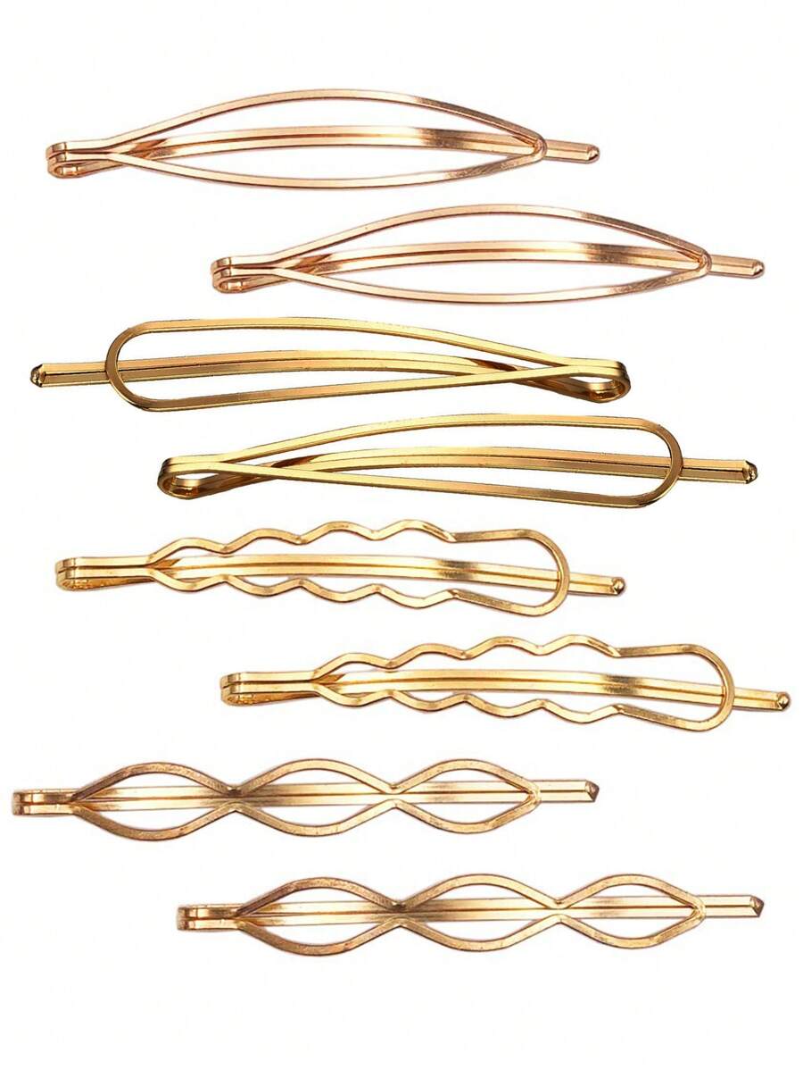 4pcs Minimalist Metal Geometric Hair Clips, Hair Accessories Designed For Girls And Women