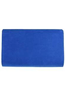 Girly Handbags Womens Faux Suede Plain Clutch Bag - Royal Blue - View 4