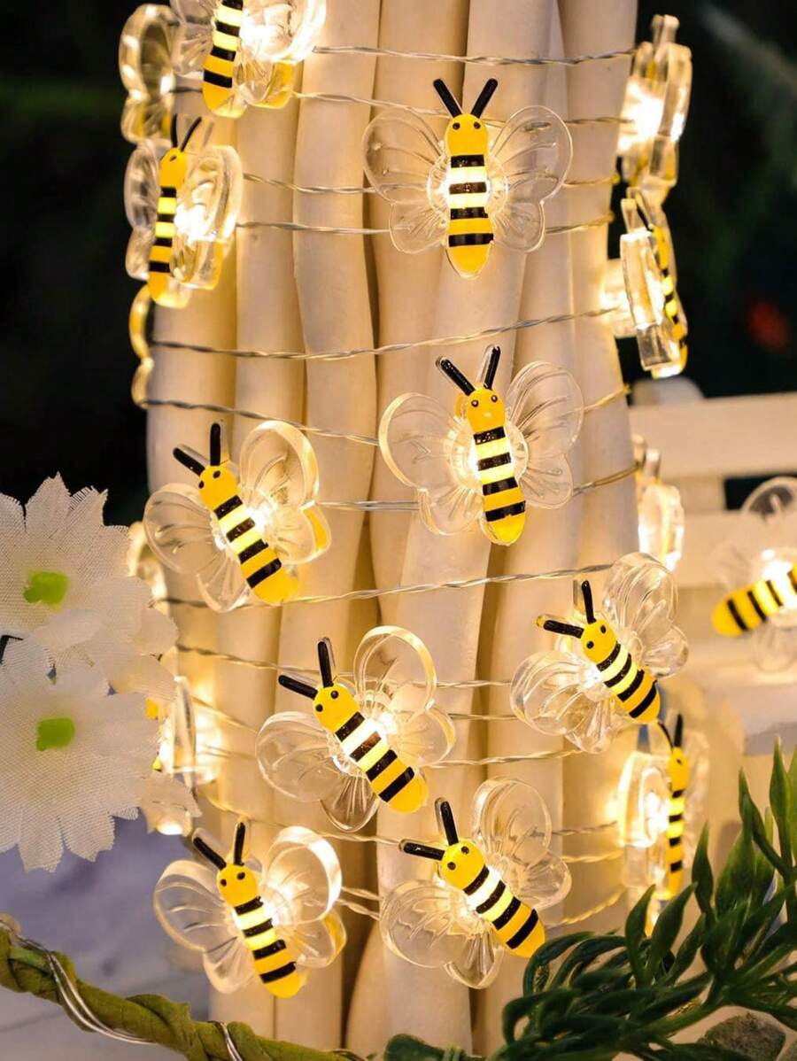 Bee Lights Honey Bee  Decoration 10ft 30 LEDs Battery Operated Bee String Lights Beehive Bee Decoration Bee Theme Gift Home Decor, Birthday, Garden, Wedding, Party, Bee Fairy Lights, Spring Summer Theme Beehive Decoration - Nhiều màu - Xem 1