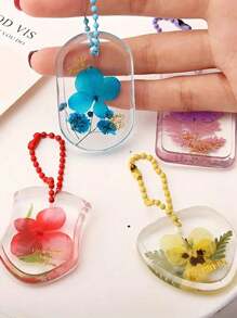 Resin Silicone Mold Resin Mold With Holes Resin Type Resin Soft Type 6pcs UV Resin Silicone Type Gypsum Earrings Necklace Keychain Accessories