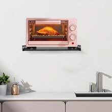 Microwave Oven Rack, 23.62"X13.78" Shelf For Microwave Wall Mount, Wall-Mounted Electric Oven Holder Shelf Kitchen Wall Pot Pan Rack Weight Bearing 110 Lbs For Electric Oven Microwave - Black - View 8