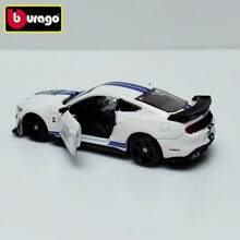 Bburago 1:64 比例 Mustang Shelby GT500 合金模型 - 实际尺寸：3.5 英寸/8.5 厘米（如图所示，附尺子）！合金车身，可开启车门，橡胶轮胎 - 成人收藏礼品 - 2020 MUSTANG SHELBY GT500 - 查看 6