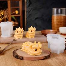 1 件狮子形硅胶烘焙模具，复古 3D 狮子模具，慕斯蛋糕甜点布丁巧克力模具，蜡烛模具等 - 醒獅模具 - 查看 4