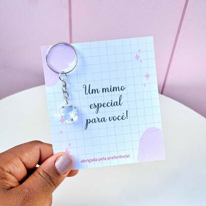 20 Cartões + 20 Chaveiros de coração - mimo para você - Brinde para Cliente - Papelaria com amor