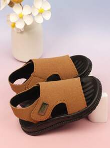 儿童平底凉鞋，舒适轻便时尚男童休闲运动鞋 - 棕色 - 查看 5